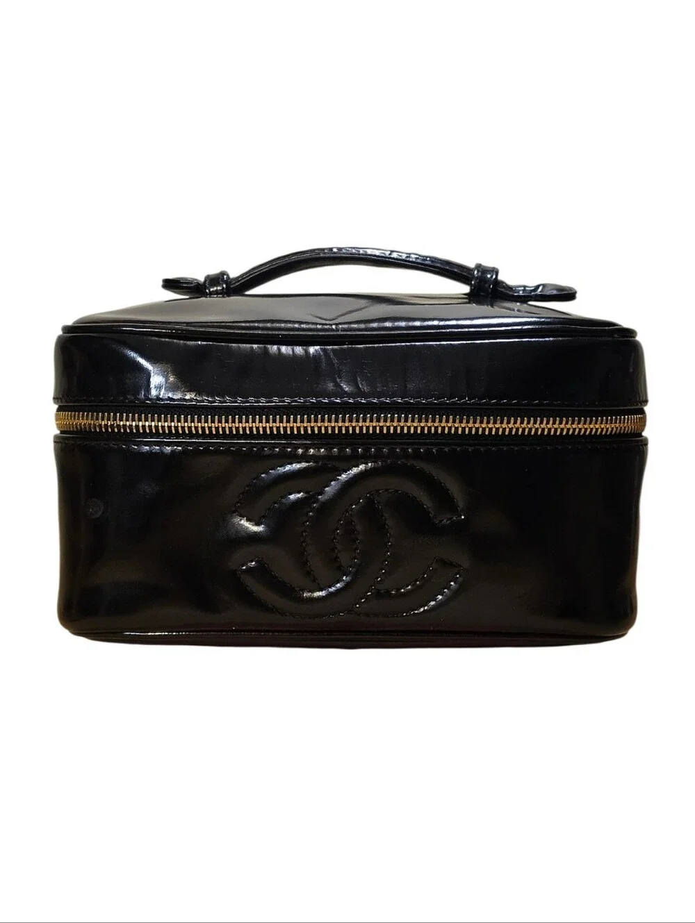 CHANEL PATENT LEATHER VANITY CASE